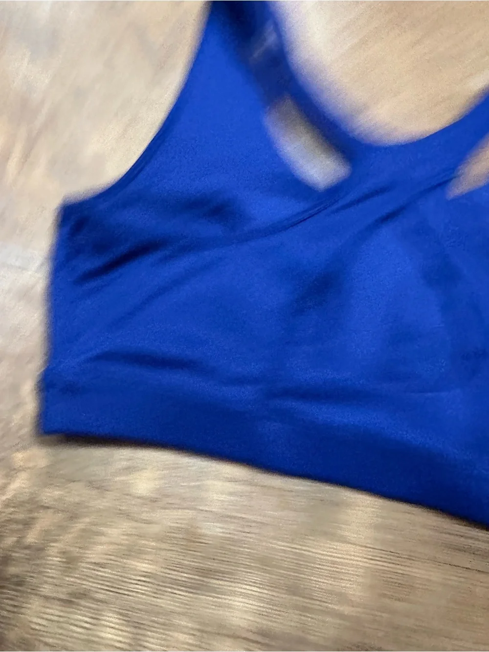 tek gear Navy Blue Racerback Sports Bra sz large high impact‎